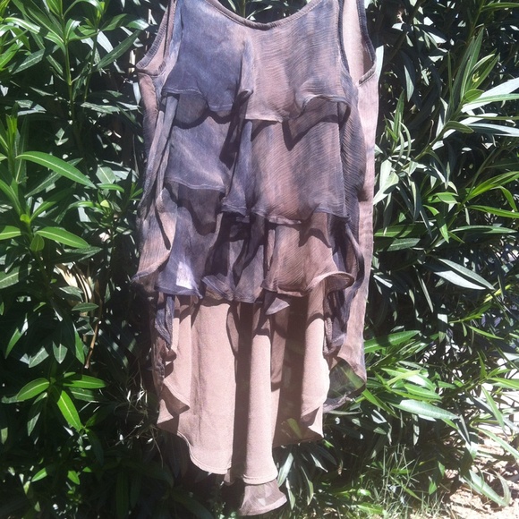 Free People flowing ruffled beaded spaghetti tank - Picture 3 of 4