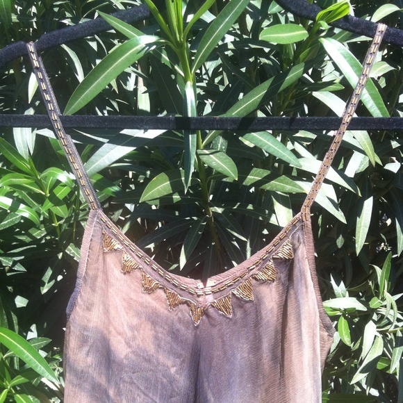 Free People flowing ruffled beaded spaghetti tank - Picture 4 of 4