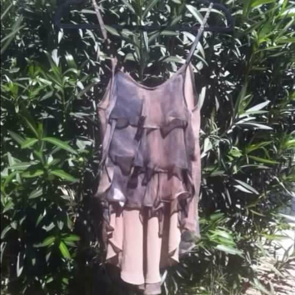 Free People flowing ruffled beaded spaghetti tank - Picture 2 of 4