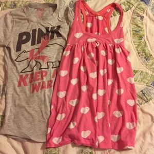 Two Victoria secret pink pj shirts