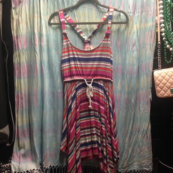 Striped Beach Dress w/ Adjustable Belt