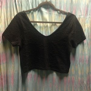 Black Floral Crop Top