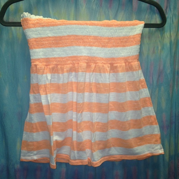 Orange and White Tube Top - Picture 1 of 2