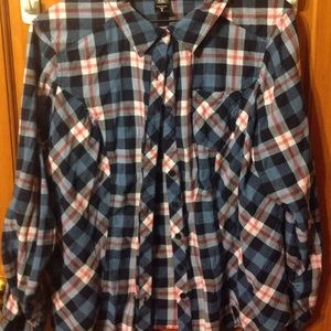 TORRID PLAID BUTTON UP