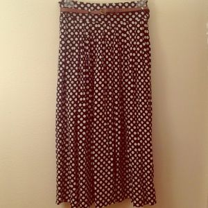 Forever 21 Polka Dot Calf Skirt