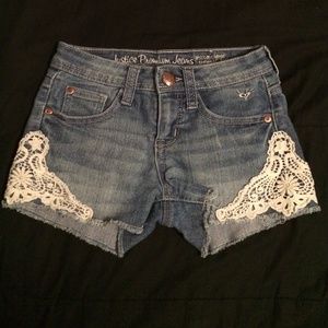 Justice premium denim shorts