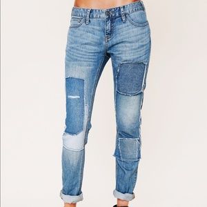 Free people denim with patches