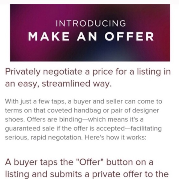 I only negotiate through the offer button!