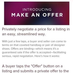 I only negotiate through the offer button!