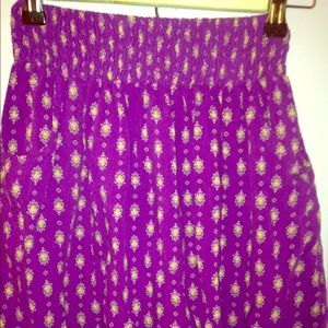 Purple floral print skirt