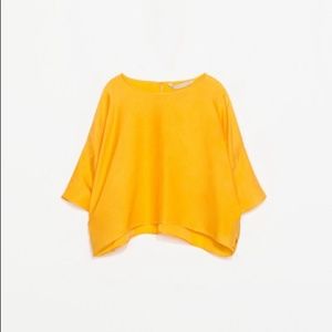 Zara yellow basic top NWOT