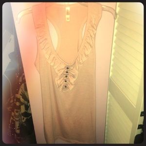 Light pink ruffle tank top
