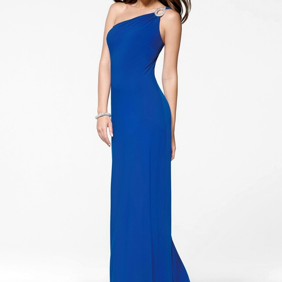Blue One Shoulder Gown