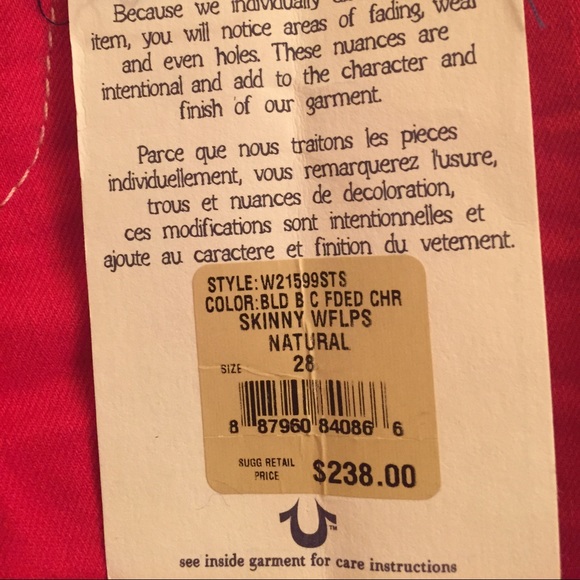 💥SOLD💥 True Religion Red Skinny Jeans - Picture 3 of 4