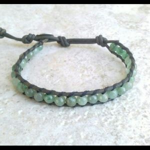 Tommy Bee Women's Aventurine wrap Leather Bracelet