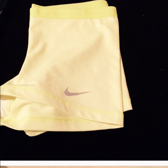 Nike Pants - Yellow Nike dri fit compression shorts