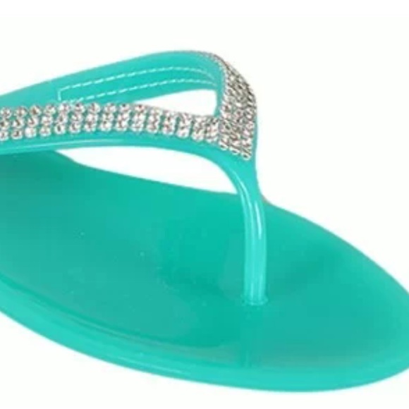 LAST ONE SZ 5 Jelly rhinestone sandals flip flops - Picture 2 of 3