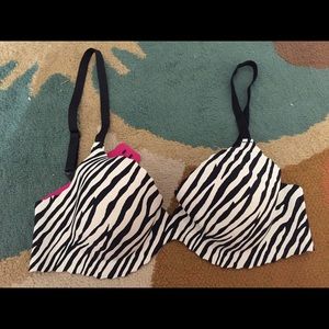 Zebra striped bra