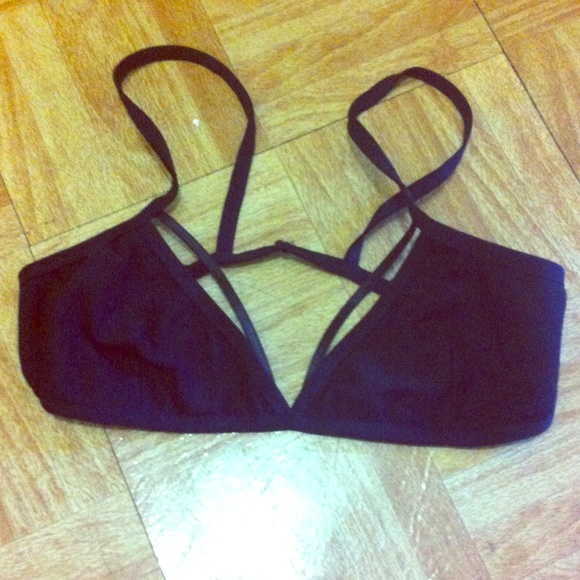 LF free people style cut out black bralette