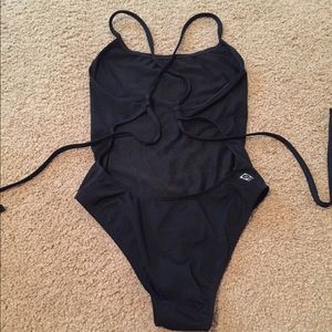 Jolyn unlined tie-back Drifter onesie - black