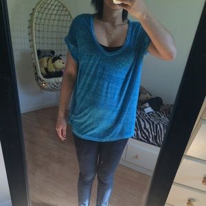 Free people Blue loose vneck "Beach"