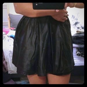 Faux leather/pleather black skater skirt