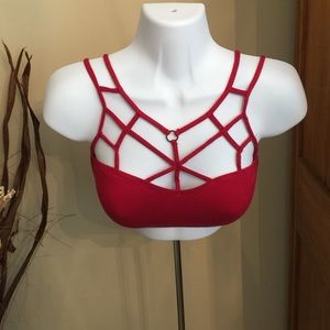Free people Xs red strappy cage