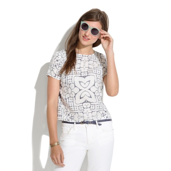 NWT Madewell Scenic View Top in Garden sketch