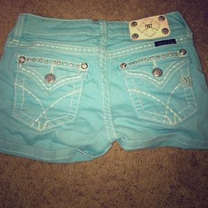 Turquoise miss me Jean shorts