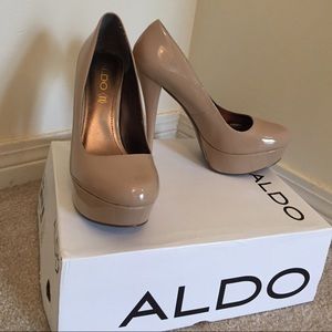 4.5" Aldo Nude Platform Heels