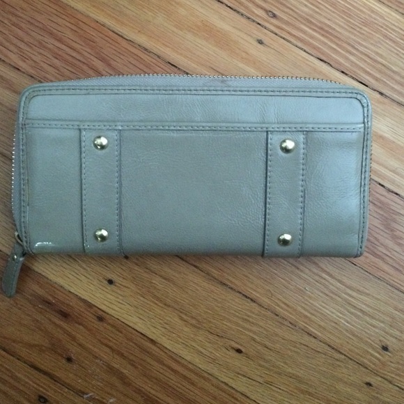 Coach tan parent leather wallet -light blue inside - Picture 4 of 4