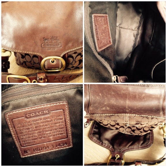 COACH Signature shoulder bag purse - Picture 3 of 4