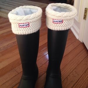 Hunter boot liners cream cable knit
