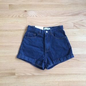 american apparel denim high waist shorts