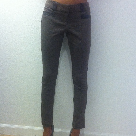 Brown Skinny Leg Slacks