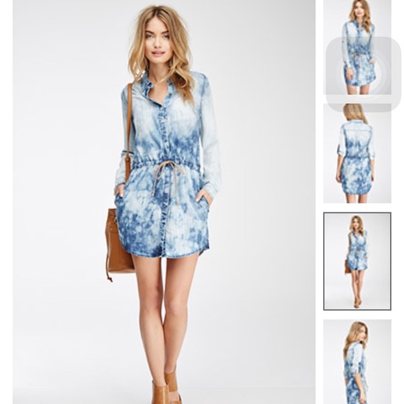 FOREVER 21 DEMIN WASHED OUT SHIRT DRESS