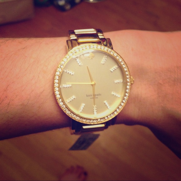 Brand new kate spade 38mm page gold tone watch