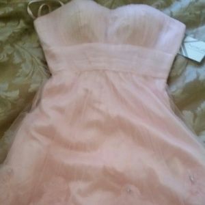 Baby pink short prom dress