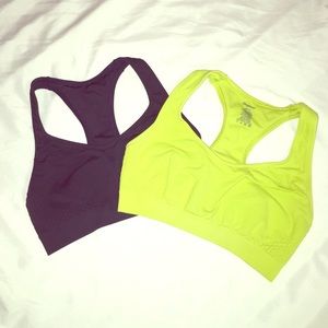 2 Sports Bras ( Navy Blue & Lime Green )