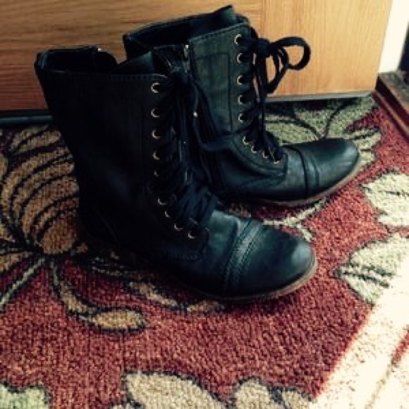 Black combat boots