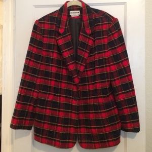 Wool red plaid jacket