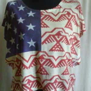 American Tribal Flag shirt NWOT