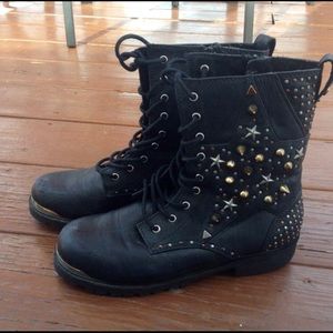 Asos black studded boots