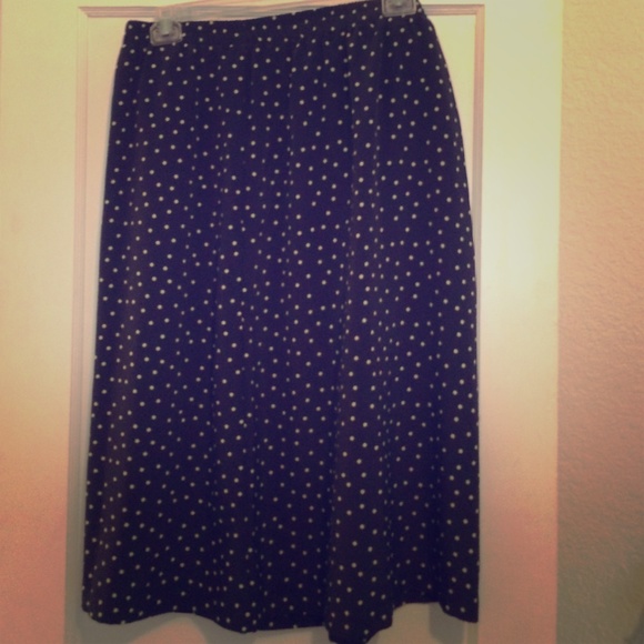 Mid-calf length polka dot skirt & blouse set