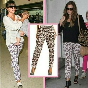Kardashian Kollection Pink leopard pants