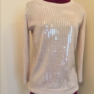 Cream colored sequined light sweater