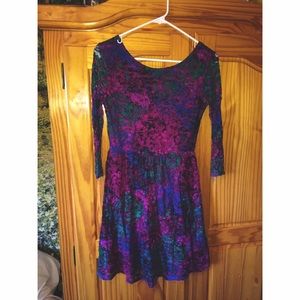 Multicolored purple laced dress