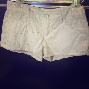 White LACE shorts