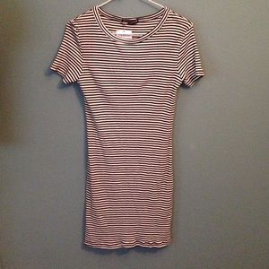 Striped ribbed T-shirt dress