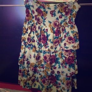 Strapless floral dress